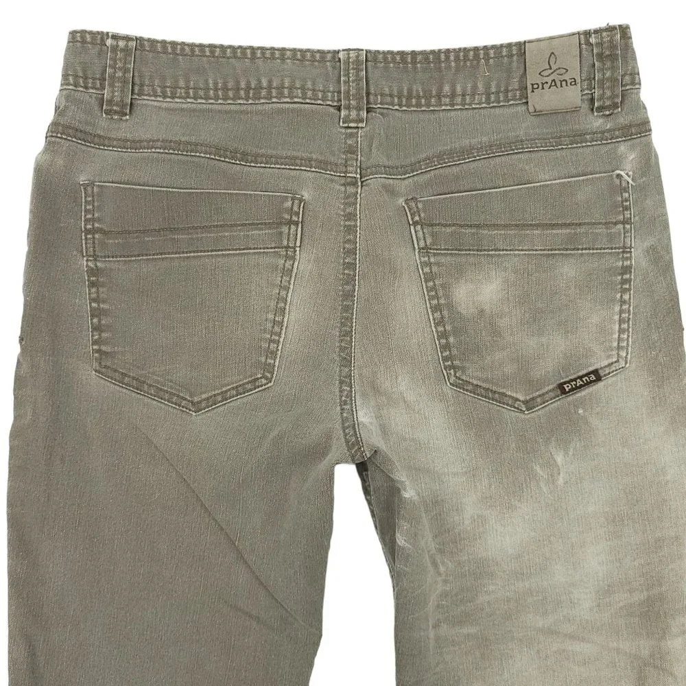 Prana Slim Fit Jeans Gray Straight Leg Men Size 31x30 Mid Rise Stretch Denim